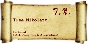 Tusa Nikolett névjegykártya